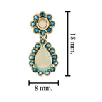 Opal & London Blue Topaz Vintage Style Drop Dangle Yellow Gold Earrings