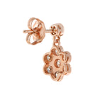 1 Ct Diamond Cluster Vintage Style Floral Drop 14K Rose Gold Earrings