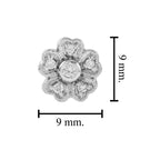 Vintage Style Diamond Cluster Stud 14k White Gold Earrings