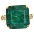 Emerald Diamond Cocktail Statement Large Unique Luxury 18 Karat Yellow Gold Ring