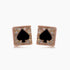 Fancy Diamond & Black Onyx 18K Rose Gold Playing Card Spades Cufflinks
