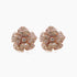 White & Fancy Diamond Pave Set Floral Flower 18K Rose Gold Earrings