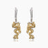 Fantasy Dragon Diamond Pave 18K Yellow & White Gold Animal Earrings