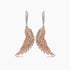 Fancy Diamond & White Diamond 18K Gold Bird Wings Fantasy Angel Earrings