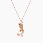 Panther Fancy Diamond Ruby & White Diamond 18K Rose Gold Pendant Necklace