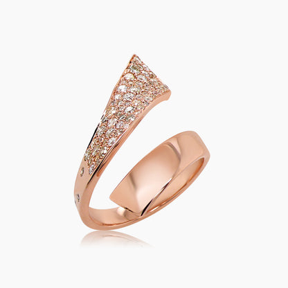 Fancy Diamond Pave Set 18K Rose Gold Ring