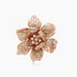 Fancy & White Diamond Pave Set Lilly Flower Floral 18K Rose Gold Ring