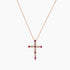 Ruby & Fancy Diamond 18K Rose Gold Cross Pendant Necklace