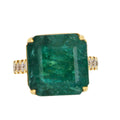 Fancy Vivid Green Emerald Shape Square Step Cut Emerald Diamond Cocktail Stateme