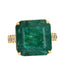 Fancy Vivid Green Emerald Shape Square Step Cut Emerald Diamond Cocktail Stateme