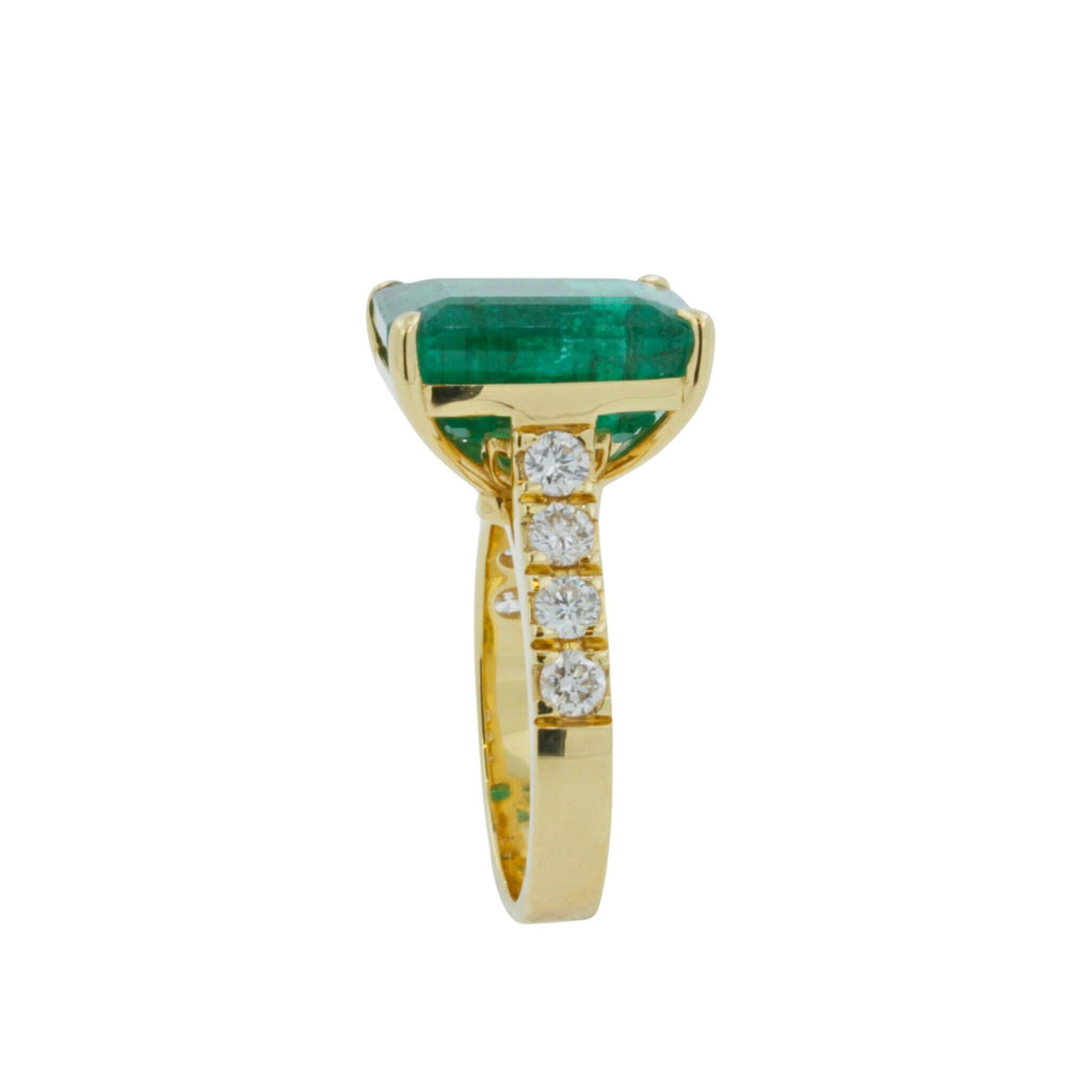 Fancy Vivid Green Emerald Shape Square Step Cut Emerald Diamond Cocktail Stateme