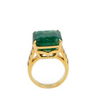 Fancy Vivid Green Emerald Shape Square Step Cut Emerald Diamond Cocktail Stateme