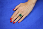 Fancy Vivid Green Emerald Shape Square Step Cut Emerald Diamond Cocktail Stateme