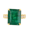 Fancy Vivid Green Emerald Shape Step Cut Emerald Diamond Cocktail Statement Uniq