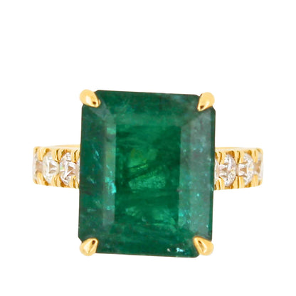 Fancy Vivid Green Emerald Shape Step Cut Emerald Diamond Cocktail Statement Uniq
