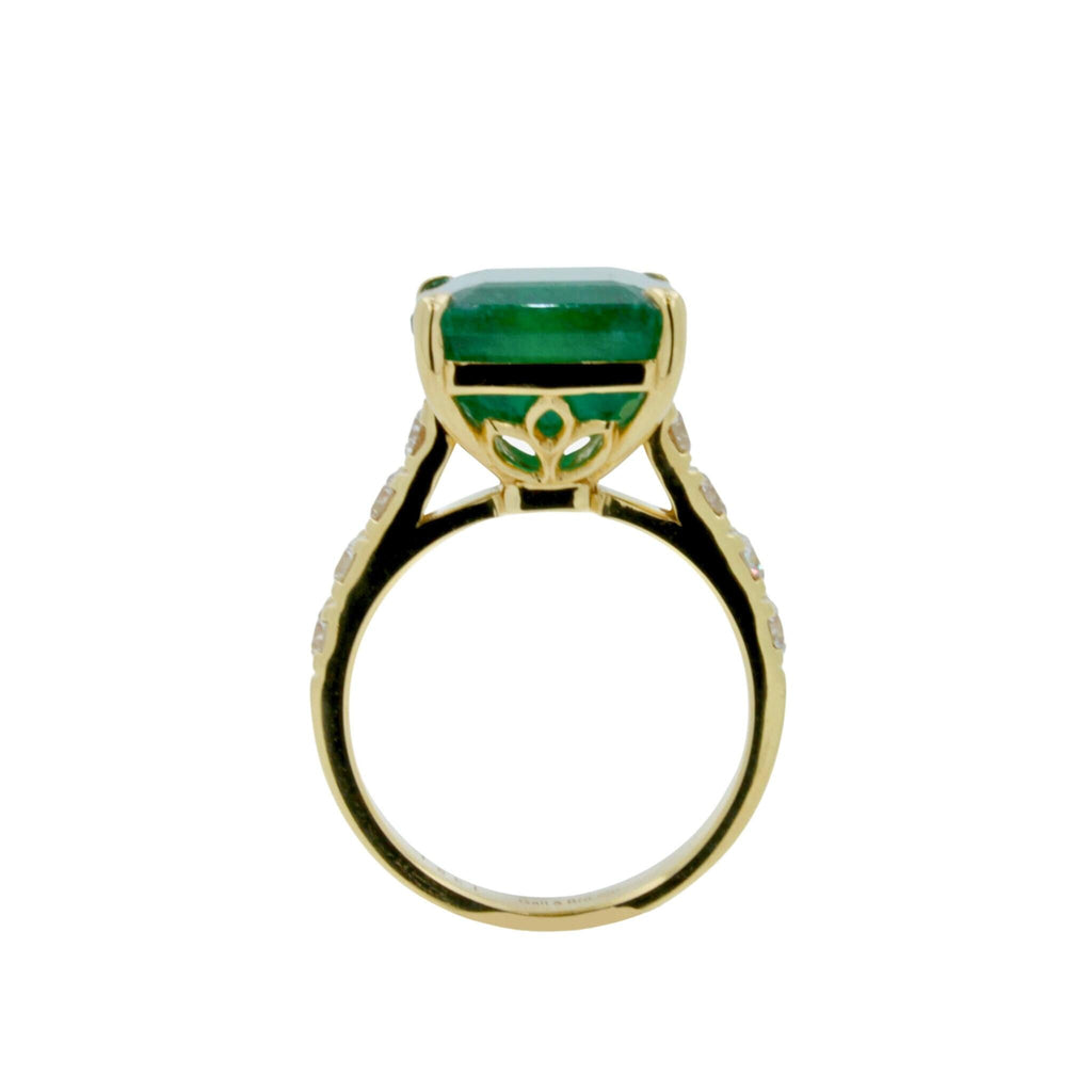 Fancy Vivid Green Emerald Shape Step Cut Emerald Diamond Cocktail Statement Uniq