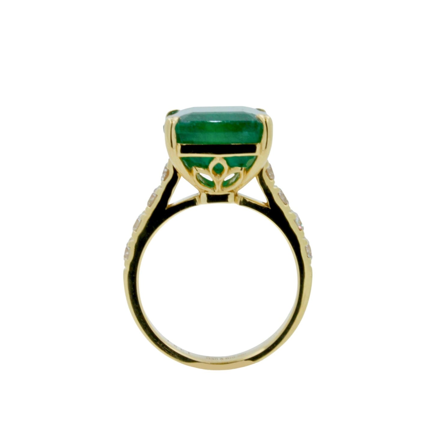 fancy vivid green emerald shape step cut emerald diamond cocktail statement uniq