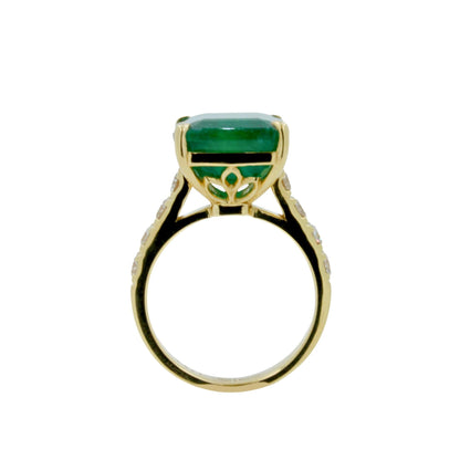 Fancy Vivid Green Emerald Shape Step Cut Emerald Diamond Cocktail Statement Uniq