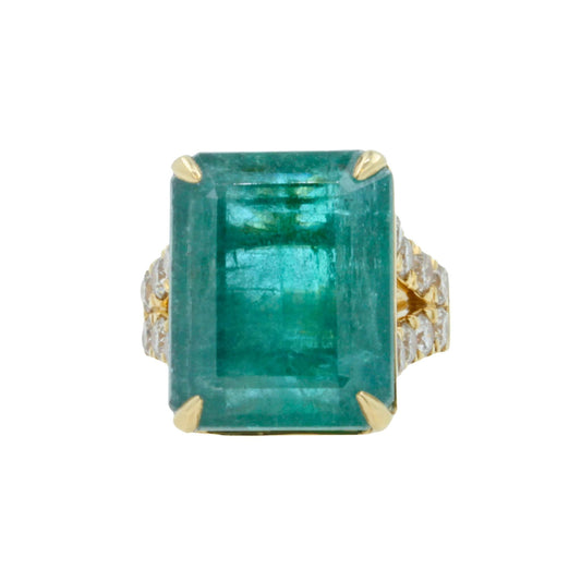 Fancy Vivid Green Emerald Shape Step Cut Emerald Diamond Cocktail Statement Uniq
