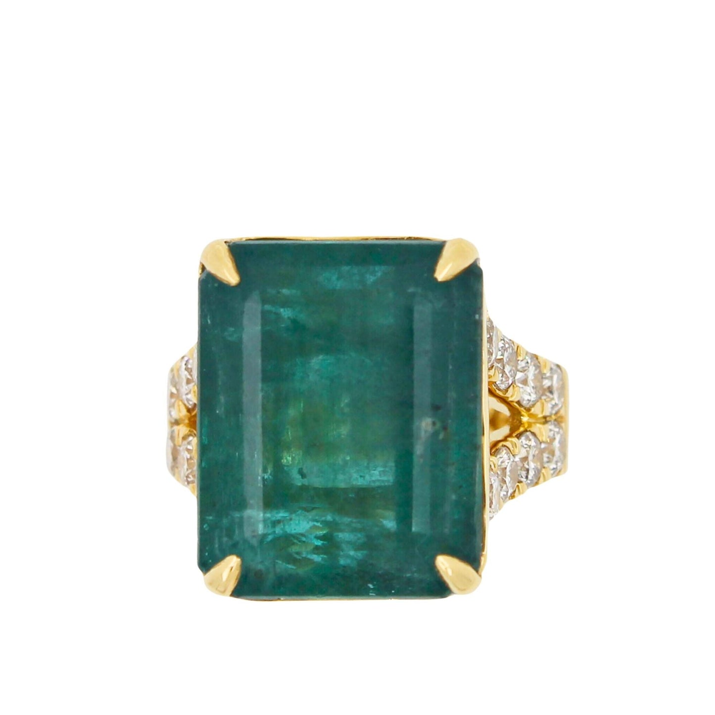 fancy vivid green emerald shape step cut emerald diamond cocktail statement uniq