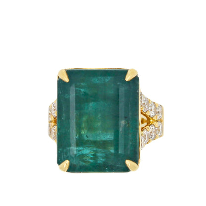 Fancy Vivid Green Emerald Shape Step Cut Emerald Diamond Cocktail Statement Uniq