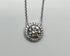 White Brilliant Round Diamond Solitaire Halo Set 18K White Gold Pendant Necklace
