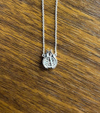 Ladybug Lady Bug Symbol Diamond Halo Set 18K White Gold Chain Pendant Necklace
