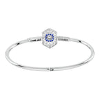Diamond Sapphire Edwardian Style Openwork Bangle Bracelet & Ring Jewelry Set