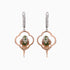 Multicolor Sapphire & Green Garnet & Diamond Parrot Bird 18K Two Tone Earrings