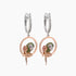 Multicolor Sapphire & Green Garnet & Diamond Parrot Bird 18K Two Tone Earrings