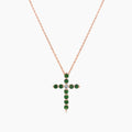 Green Garnet & Fancy Diamond 18K Rose Gold Pendant Necklace