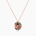 Multicolor Sapphire Gemstone & Diamond Toucan Parrot Bird Gold Pendant Necklace