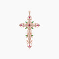 Fancy Diamond Green Garnet & Ruby 18K Rose Gold Pendant