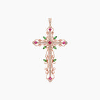 Fancy Diamond Green Garnet & Ruby 18K Rose Gold Pendant