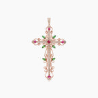 Fancy Diamond Green Garnet & Ruby 18K Rose Gold Pendant