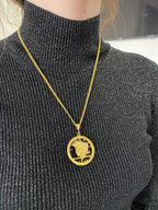 Genuine Vintage American USA Dollar Coin Lady Liberty Yellow Gold Vermeil Sterli