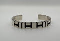 Geometric Simple Modern Statement 925 Sterling Silver Wide Cuff Bangle Bracelet