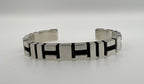 Geometric Simple Modern Statement 925 Sterling Silver Wide Cuff Bangle Bracelet