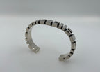 Geometric Simple Modern Statement 925 Sterling Silver Wide Cuff Bangle Bracelet
