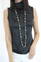 Golden Celestial Planets Spheres Globes Diamonds 18k Yellow Gold Long Necklace