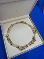 Golden Celestial Planets Spheres Globes Diamonds 18k Yellow Gold Long Necklace