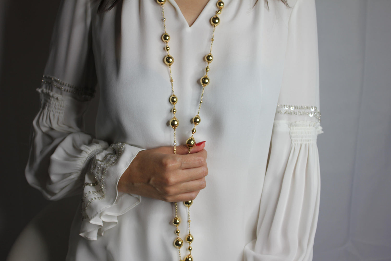 Golden Celestial Planets Spheres Globes Diamonds 18k Yellow Gold Long Necklace