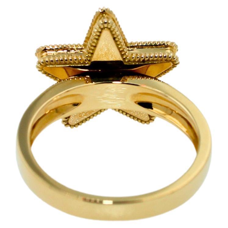 Green Malachite Star Galaxy Celestial Constellation Zodiac 18k Yellow Gold Ring