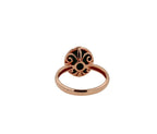 Green Oval Shape Malachite Statement Cocktail Promise Unique 14 Karat Rose Gold 