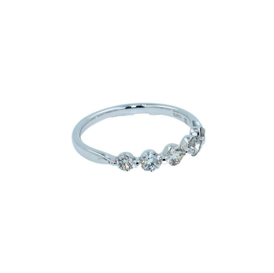 Half Carats Round Shape Brilliant Cut Diamond Half Bezel Prong Set Thin Eternity