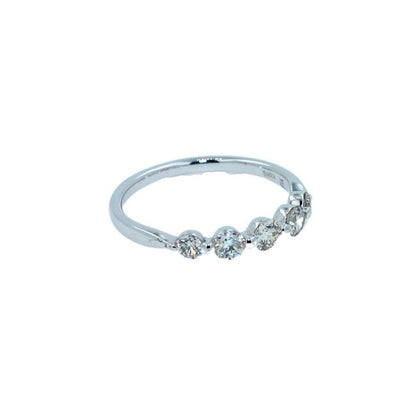 Half Carats Round Shape Brilliant Cut Diamond Half Bezel Prong Set Thin Eternity