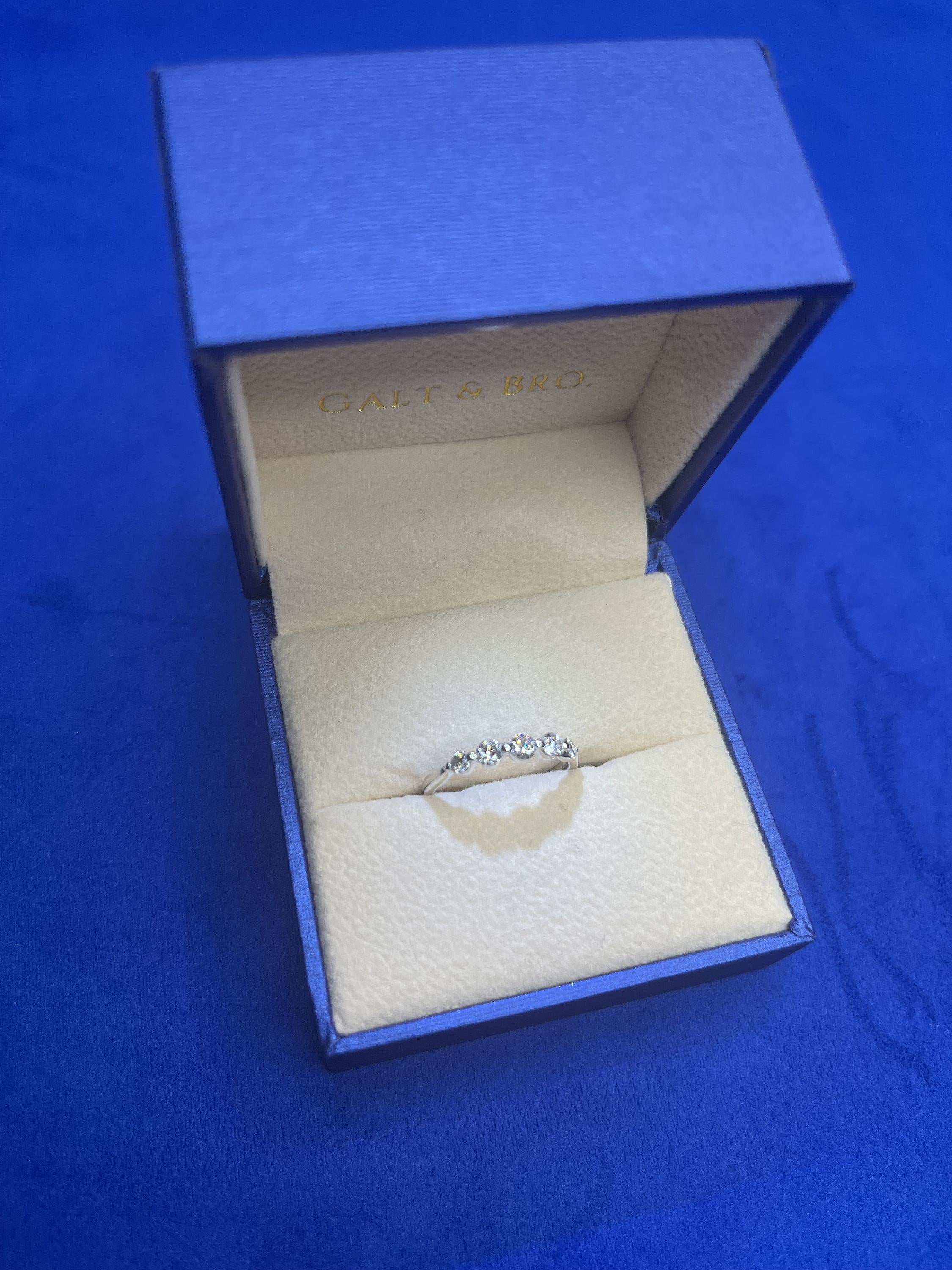 Half Carats Round Shape Brilliant Cut Diamond Half Bezel Prong Set Thin Eternity