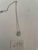 Ladybug Lady Bug Symbol Diamond Halo Set 18K White Gold Chain Pendant Necklace