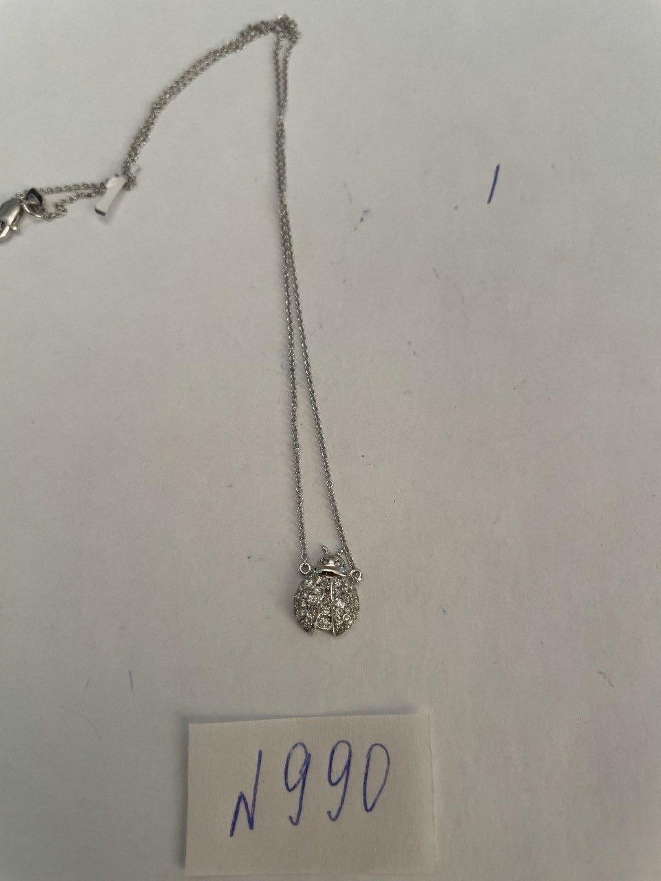 Ladybug Lady Bug Symbol Diamond Halo Set 18K White Gold Chain Pendant Necklace