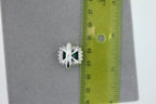 Green Emerald Octagon Cut Rectangle Diamond Halo Baguette 18K White Gold Ring